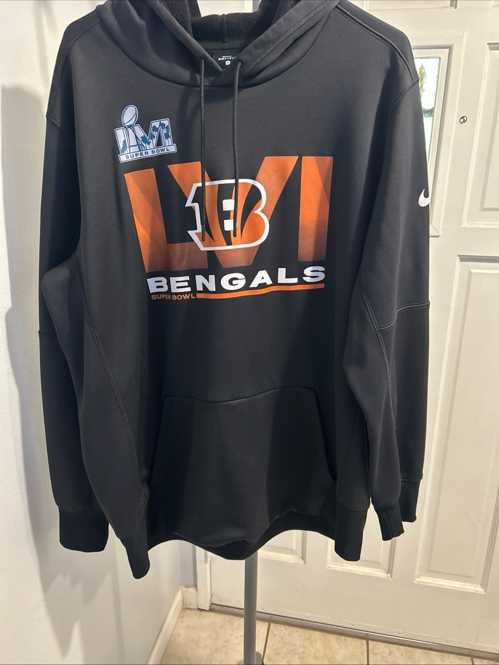 Nike Black & Orange Bengals Super Bowl Pullover Hoodie